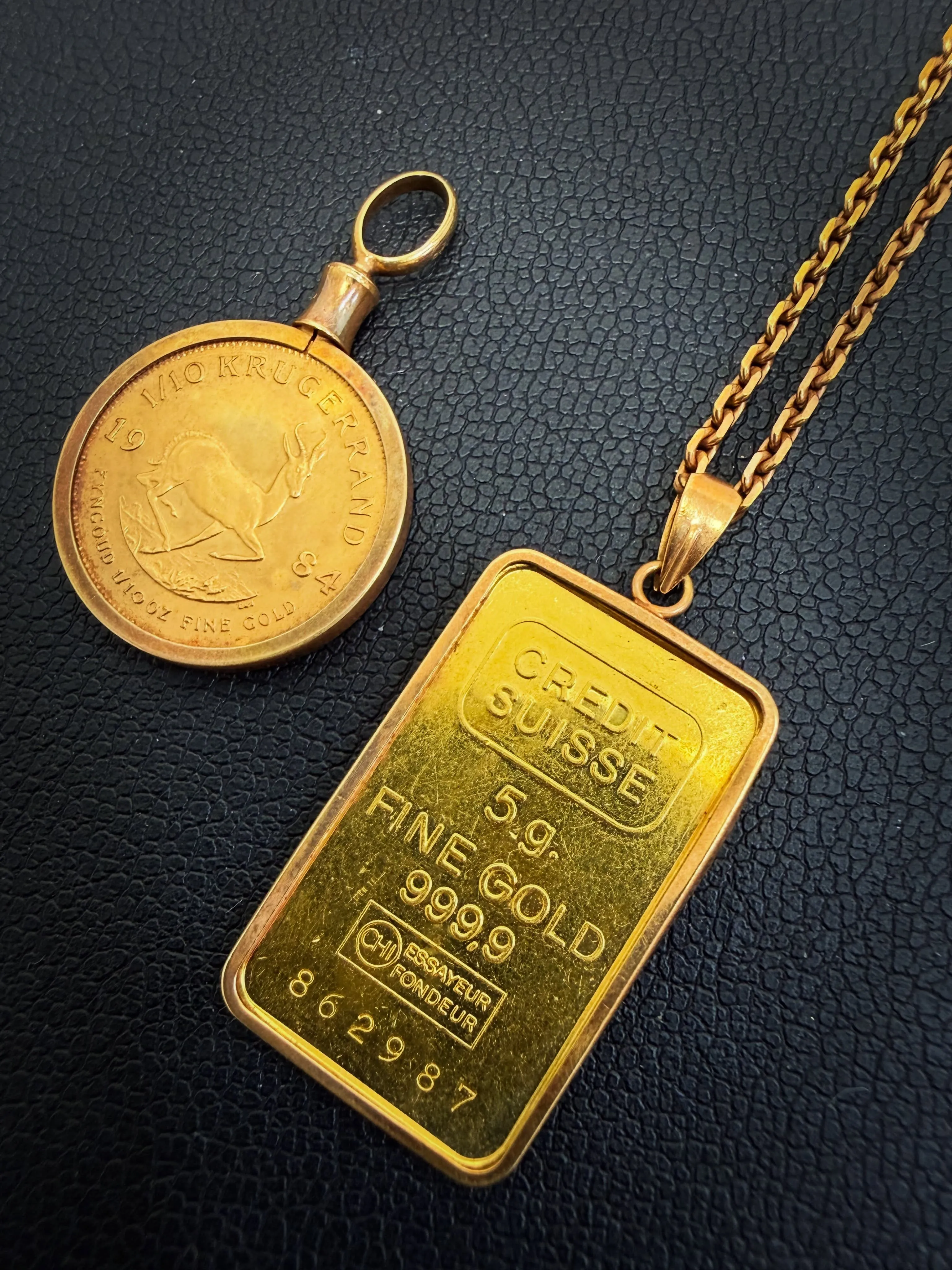 《インゴットネックレス・金貨トップ》